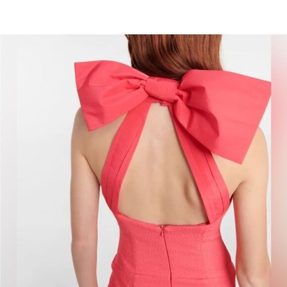 Rebecca Vallance- Caitlin Coral Halter Crepe Minidress NWT size 4 $530 - Picture 6 of 8